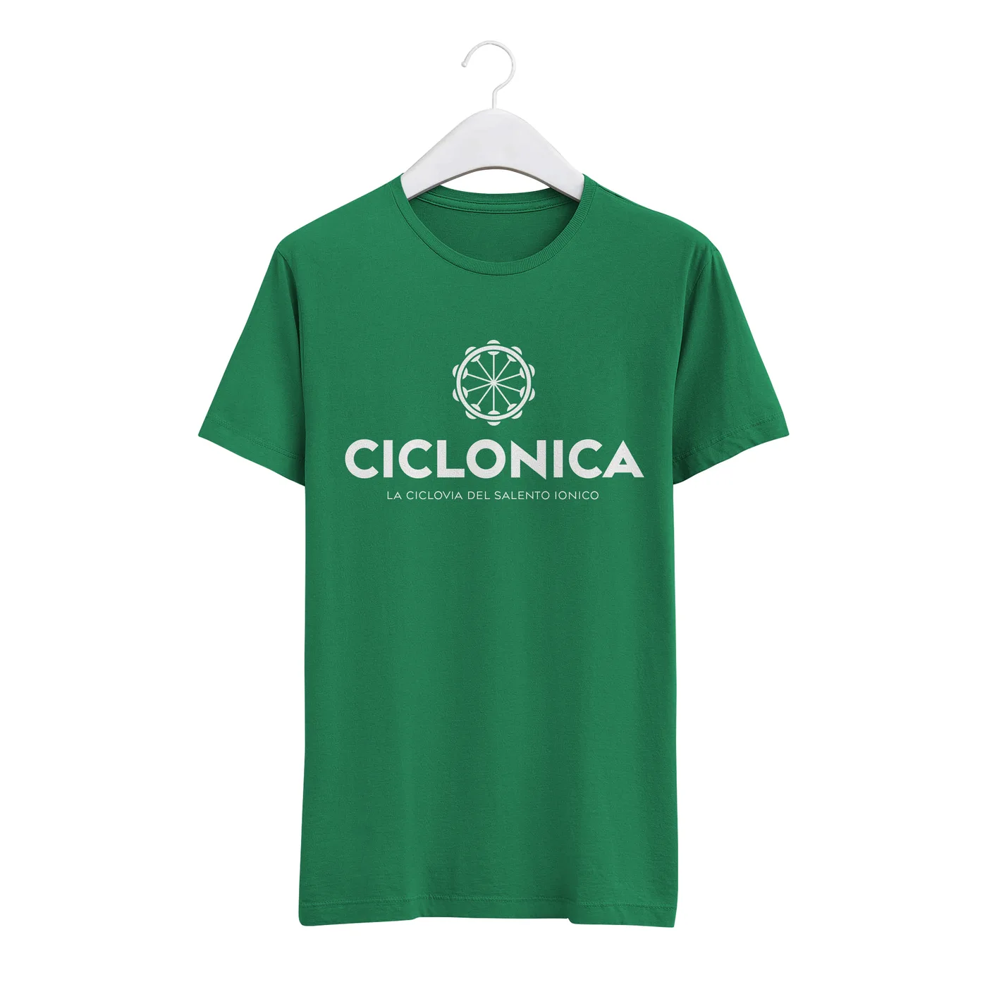 T-shirt verde con il logo di Ciclonica