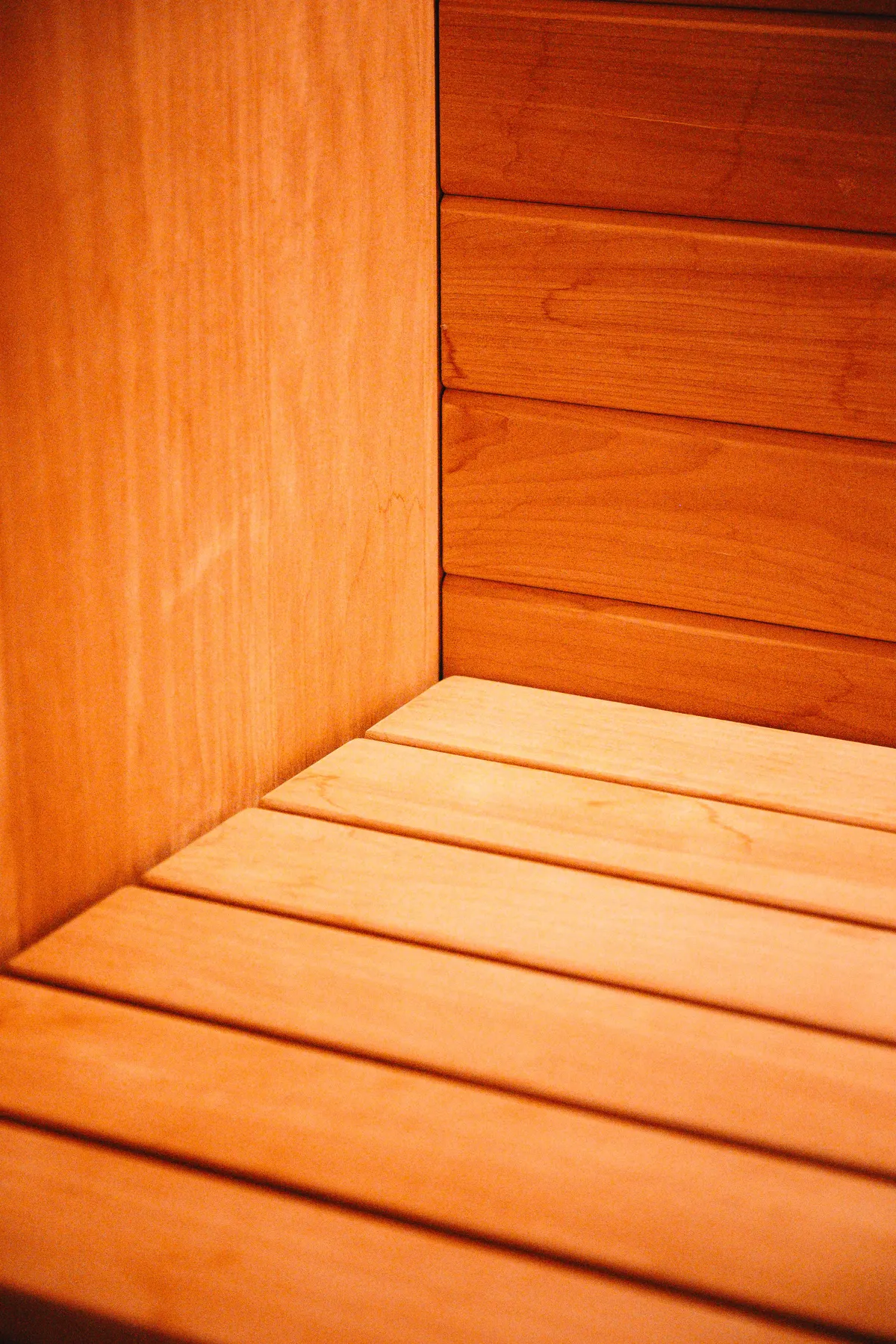 Dettaglio in legno di una sauna