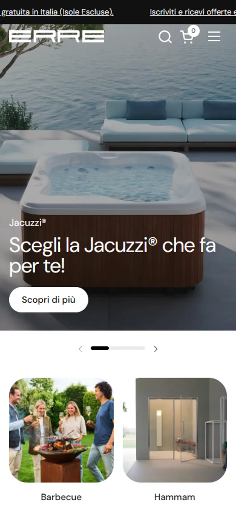 La home scorsa su smartphone