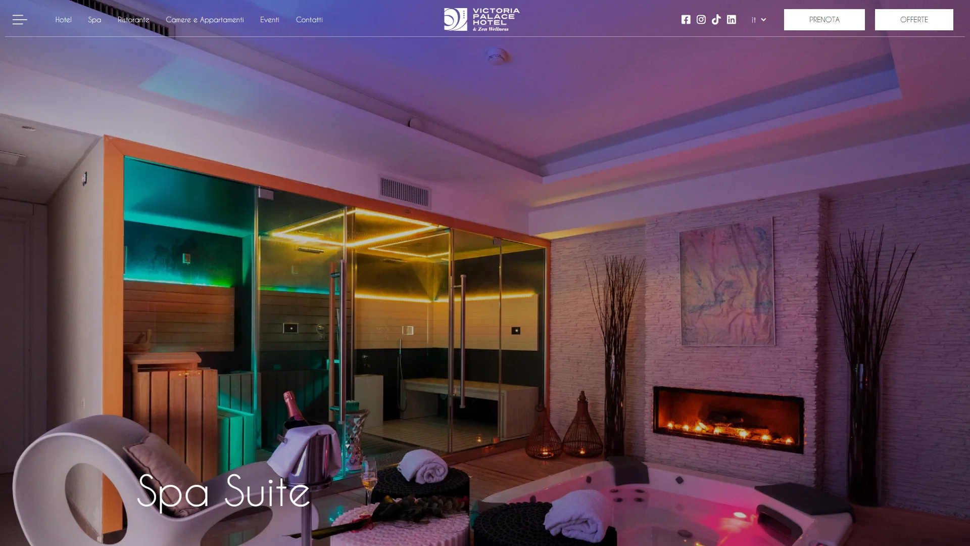 La pagina della Spa Suite